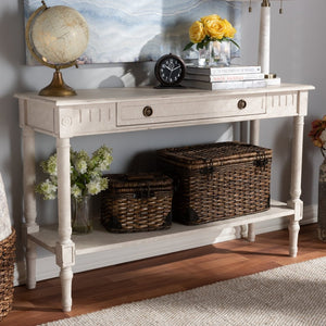 Baxton Studio Baxton Studio Ariella Whitewashed Console Table – Vintage-Style Farmhouse Charm for Your Home RAM13-Whitewashed-ST