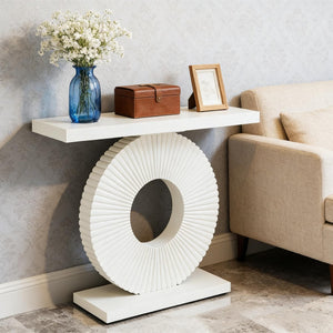 English Elm Hall Console Table Faux Marble Top Gold Geometric Base Modern Entryway Accent T3971P450520