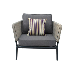 VIG Furniture Renava Suntide - Outdoor Grey Fabric + Beige Rattan + Grey Acacia Sofa Set VGAT-RASF-224
