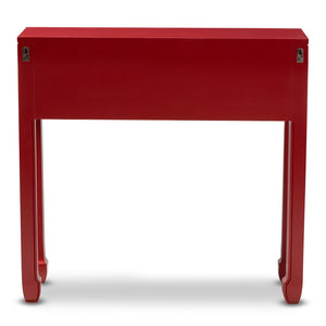 Baxton Studio Baxton Studio Antique Red Wood Console Table with Bronze Accents - 6-Drawer Elegance & Storage MIN18-Red-ST