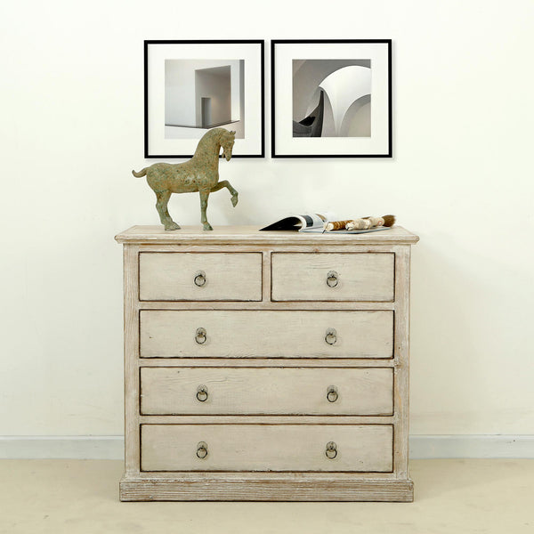 Lilys Amalfi Two Tones Dresser Five Drawres Antique Off White 38X19X35 81920010