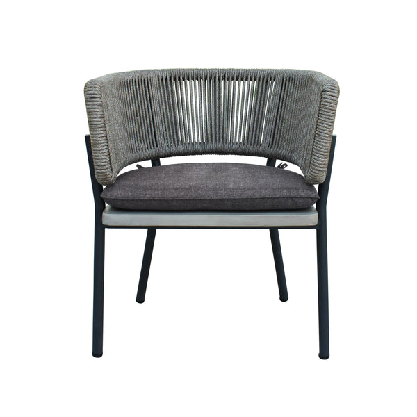 VIG Furniture Renava Suntide - Outdoor Grey Fabric + Grey Acacia + Beige Rattan Dining Set VGAT-RADS-238