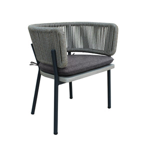 VIG Furniture Renava Suntide - Outdoor Grey Fabric + Grey Acacia + Beige Rattan Dining Set VGAT-RADS-238