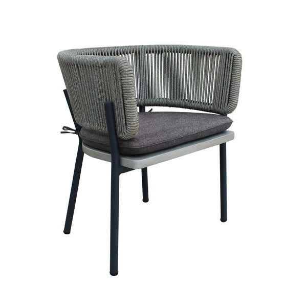 VIG Furniture Renava Suntide - Outdoor Grey Fabric + Grey Acacia + Beige Rattan Dining Set VGAT-RADS-238