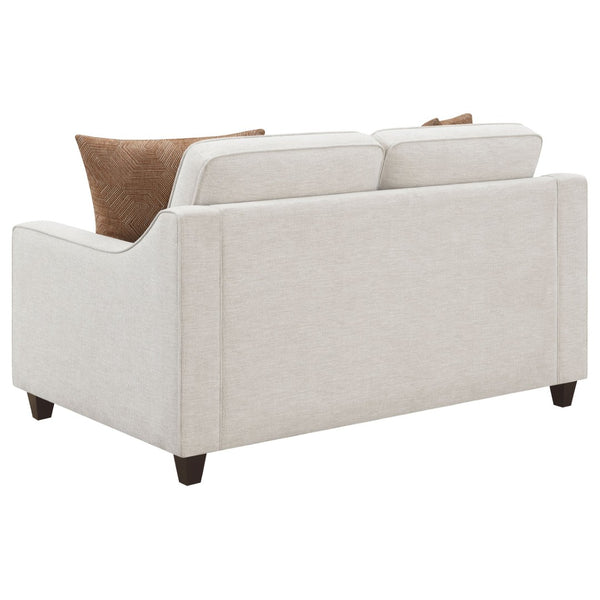 English Elm Mahaffey Chenille Loveseat with Sloped Arms Boxed Cushions and Tapered Wood Legs B062P357783