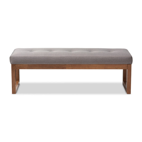 Baxton Studio Baxton Studio Modern Grey Fabric Upholstered Walnut Wood Bench for Entryway & Living Room Style BBT5337-Grey-Bench
