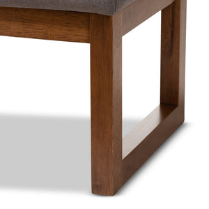 Baxton Studio Baxton Studio Modern Grey Fabric Upholstered Walnut Wood Bench for Entryway & Living Room Style BBT5337-Grey-Bench