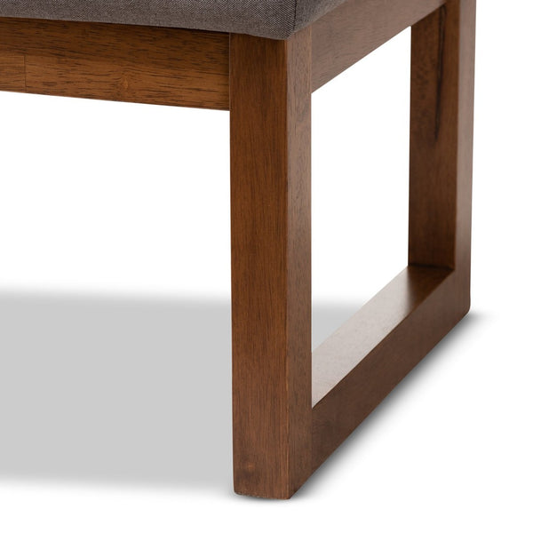 Baxton Studio Baxton Studio Modern Grey Fabric Upholstered Walnut Wood Bench for Entryway & Living Room Style BBT5337-Grey-Bench