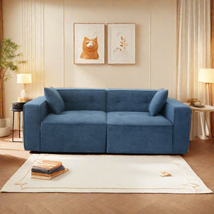 English Elm Modern Teddy Velvet Sofa – 3-Seat Full Foam Comfort, Soft Polyester-Cotton Cushions, 72H Rebound Time W1183S00015