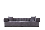 Divani Casa Moreno - Modern Grey Fabric 4-Seater Sofa