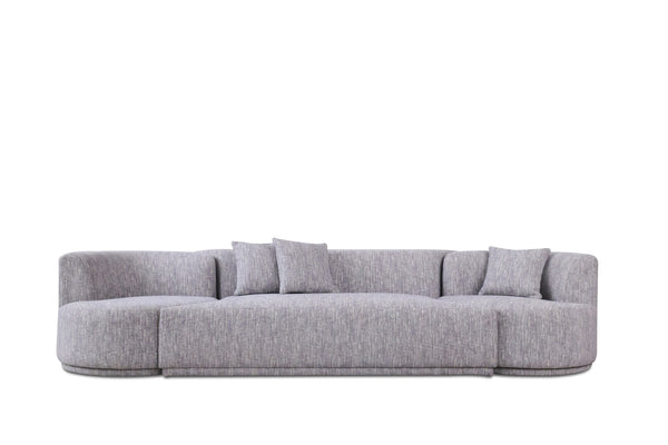 VIG Furniture Divani Casa Beau - Modern Light Grey Fabric Sectional Sofa With 2 Swirling Chair VGAH-VH119-LTGRY