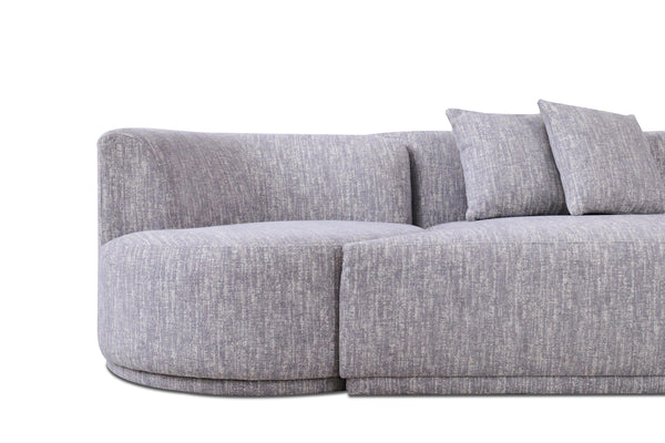 VIG Furniture Divani Casa Beau - Modern Light Grey Fabric Sectional Sofa With 2 Swirling Chair VGAH-VH119-LTGRY