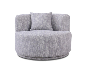 VIG Furniture Divani Casa Beau - Modern Light Grey Fabric Sectional Sofa With 2 Swirling Chair VGAH-VH119-LTGRY