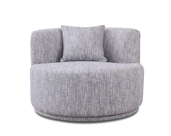 VIG Furniture Divani Casa Beau - Modern Light Grey Fabric Sectional Sofa With 2 Swirling Chair VGAH-VH119-LTGRY