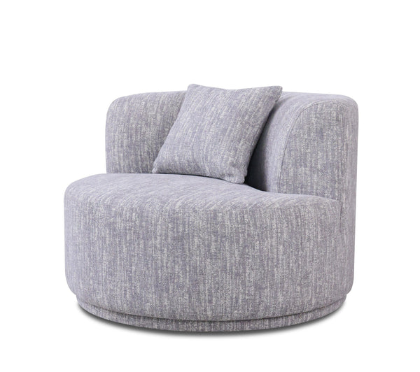 VIG Furniture Divani Casa Beau - Modern Light Grey Fabric Sectional Sofa With 2 Swirling Chair VGAH-VH119-LTGRY