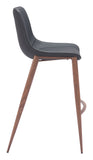 Magnus Barstool - Set of 2 Black & Walnut 109937 Zuo Modern