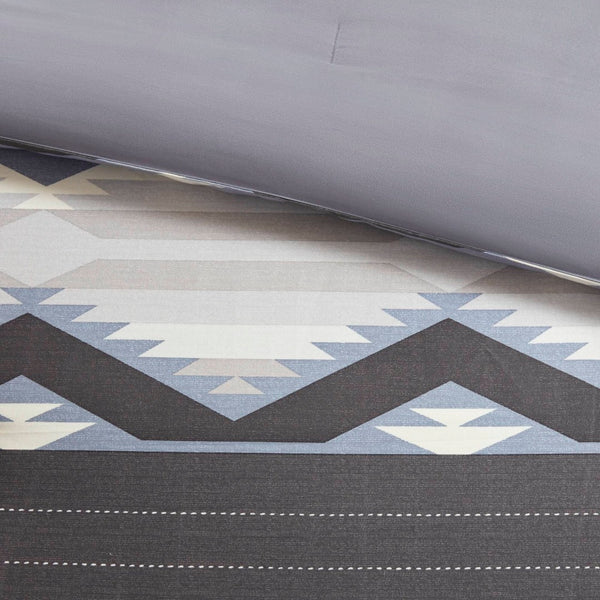 English Elm 8-piece Queen Comforter Set Geometric Lodge Style Polyester Fill Bedroom Bedding B035P472705