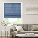 Madison Park Como Modern/Contemporary Printed Faux Silk Room Darkening Cordless Roman Shade MP40-7932 Blue