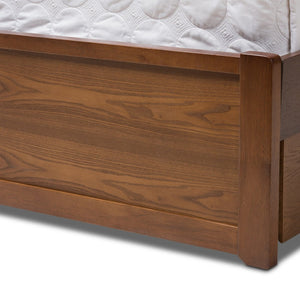 Baxton Studio Baxton Studio Raurey Queen Size Storage Platform Bed in Warm Walnut - Modern Design & Smart Storage Solutions MG5110-Walnut-Queen