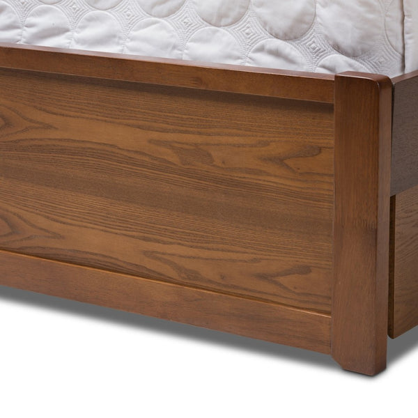 Baxton Studio Baxton Studio Raurey Queen Size Storage Platform Bed in Warm Walnut - Modern Design & Smart Storage Solutions MG5110-Walnut-Queen