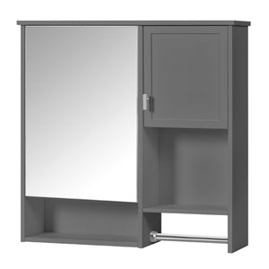 English Elm 29'' Wall Mounted Bathroom Cabinet with Mirror Towel Bar and Adjustable Shelving N710P209440E