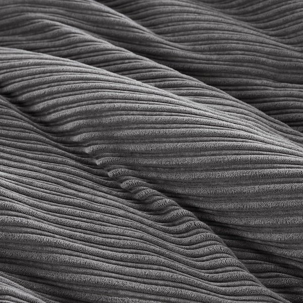 English Elm 7 Piece Micro Corduroy Comforter Set In Grey For King Bed - Cozy, Modern, And Stylish Retreat Essentials B035P266662