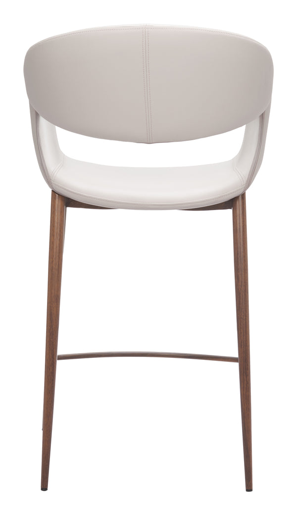 Zuo Modern Limay Counter Stool - Elegant Beige & Walnut Design With Water-resistant Vinyl For Stylish Interiors Beige 100% Polyurethane,Plywood,Steel 110930-zuo-modern