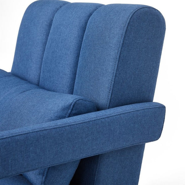 English Elm Modern Linen Accent Chair Scandinavian Style with Lumbar Pillow for Living Room W2671P411189