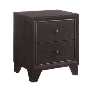 English Elm Espresso Two-Drawer Nightstand with Sturdy Wooden Legs, Warm Finish, Compact Storage for Bedroom Essentials B062P186508