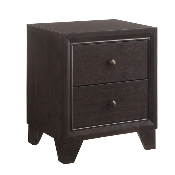 English Elm Espresso Two-Drawer Nightstand with Sturdy Wooden Legs, Warm Finish, Compact Storage for Bedroom Essentials B062P186508