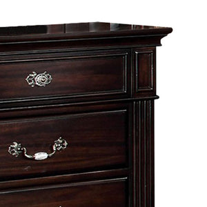 English Elm Syracuse Dark Walnut Nightstand with Antique Brass Hardware for Classic Bedrooms B056P417102