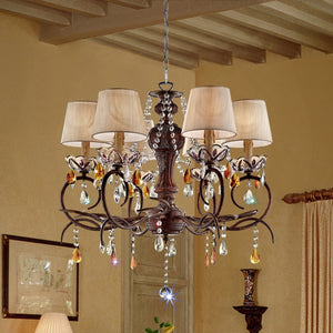 English Elm 27" Tall Metal Ceiling Lamp "Magnolia" - Elegant Bronze Design With Customizable Crystal Accents B072116063