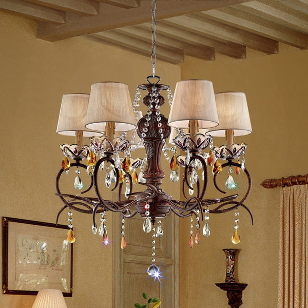 English Elm 27" Tall Metal Ceiling Lamp "Magnolia" - Elegant Bronze Design With Customizable Crystal Accents B072116063