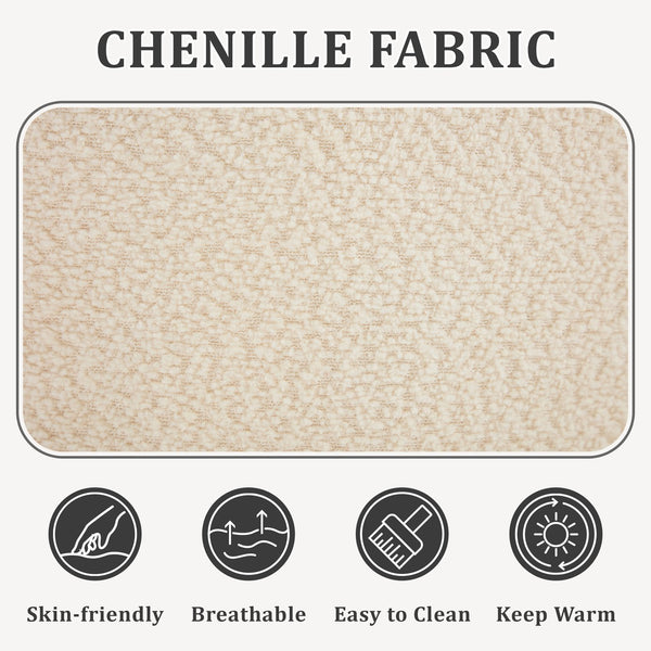 English Elm Compression Sectional Couch with Corduroy Upholstery, Deep-Seated Modular L-Shaped Sleeper Sofa, No-Assembly Comfort and Stability Ivory W1249S00005