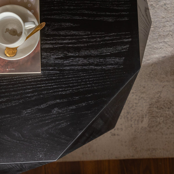 English Elm 38"Three-dimensional Embossed Retro Coffee Table Black Top, Antique American Style, Durable Craftsmanship (96) W757134932