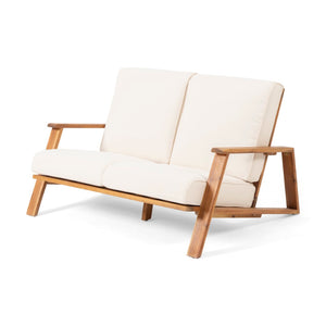 English Elm Paloma Acacia Wood Outdoor Loveseat and Coffee Table Set for Patio Decks N767P406364B