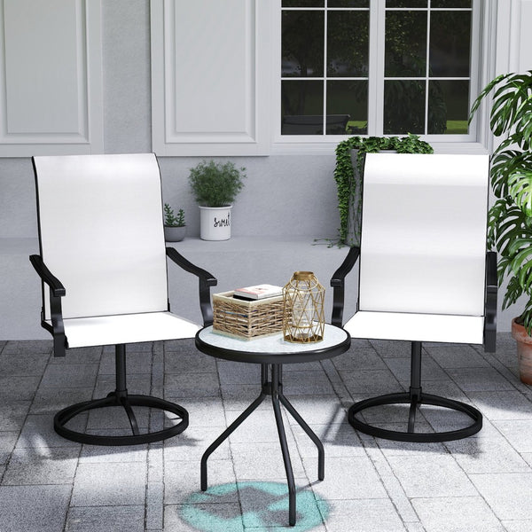 English Elm Outsunny Swivel Patio Dining Chairs Set of 2 with Breathable Mesh and Steel Frame W2225P485548