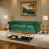 Christopher Knight Home® - Noble House - - Durable 3-Seater Emerald Velvet Sofa, Combining Luxurious Comfort With Timeless Design, Perfect For Elegant Living Spaces, Featuring Plush Upholstery For Relaxation And A Touch Of Sophisticated Style