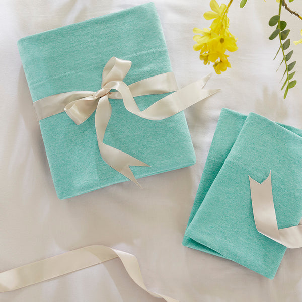 JLA Home Intelligent Design - All Season Sheet Set with Jersey Knit Cotton Blend — Breathable, Stretchy Comfort for Year-Round Use Aqua ID20-698