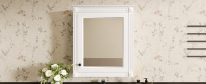 English Elm 24'' 24'' Wall Mounted Bathroom Mirror Cabinet with Adjustable Shelves, Space-Saving Modern Storage Solution White N710P195492K
