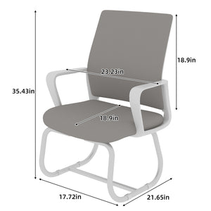 English Elm Minimalist breathable mesh office chair with curved support, cushioned seat, stable iron frame for long workdays White+gray W1935P338541