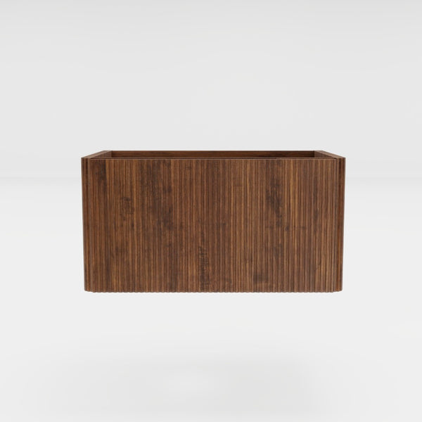 English Elm Etna Floating Wall Mounted Bathroom Vanity with Push Open Drawer and Wood Grain Finish Walnut W1865P327889