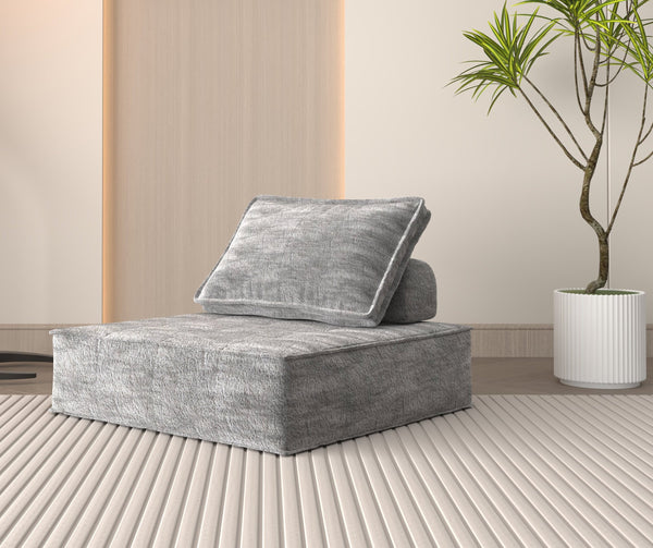 English Elm Modern Modular Corduroy Armless Sofa Chair with Removable Back Cushion, Sherpa Upholstered, Compact Reclining Seat for Apartment W1960P336127