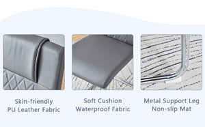 English Elm Table And Chair Set - Luxurious Black Marble-Patterned Top With Stylish Stainless Steel Legs & 4 Pu Chairs W1151S01961-GIGA