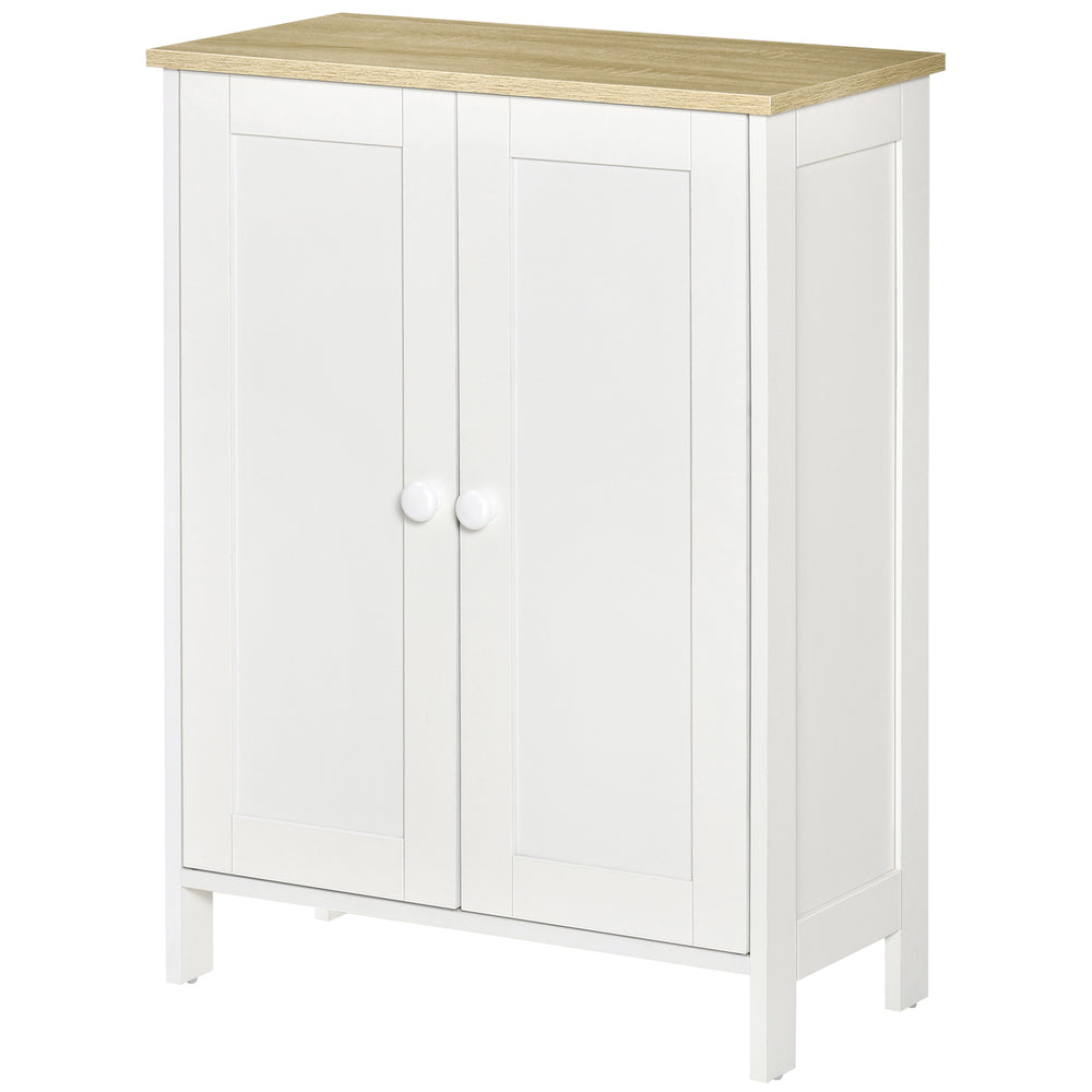 English Elm Homcom Modern Storage Cabinet With Adjustable Shelves, Stylish Double Door Cupboard For Any Space W2225P200527