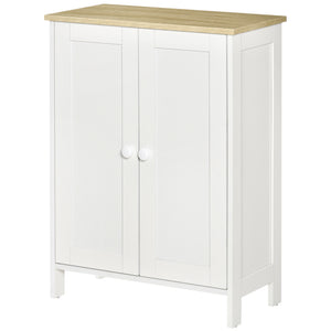 English Elm Homcom Modern Storage Cabinet With Adjustable Shelves, Stylish Double Door Cupboard For Any Space W2225P200527