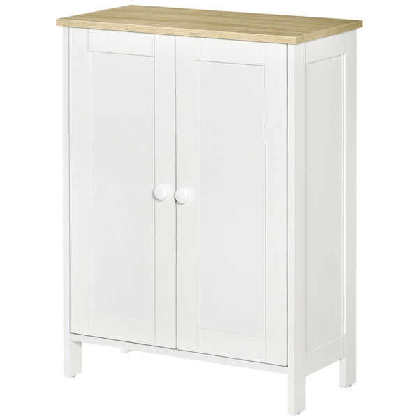 English Elm Homcom Modern Storage Cabinet With Adjustable Shelves, Stylish Double Door Cupboard For Any Space W2225P200527