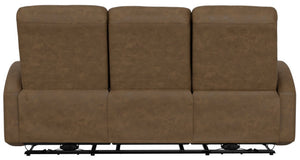 English Elm Brown Dual Reclining Sofa with Pillow Back Cushions and Pull Tab Seats for Living Rooms Brown B361P483239