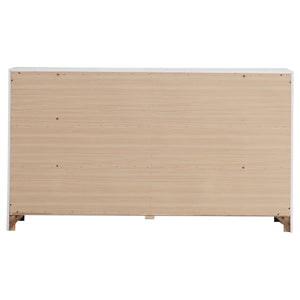 English Elm Sherwood Coastal White 6-Drawer Dresser — Sleek Modern Silhouette, Smooth Hardware, Spacious Storage B062P375390