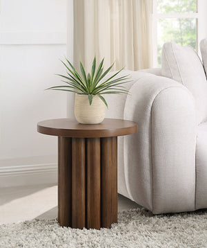 English Elm Loanna Modern Brown Wooden End Table with Thickened Top, Durable MDF & Birch Veneer Accent B2726P246345
